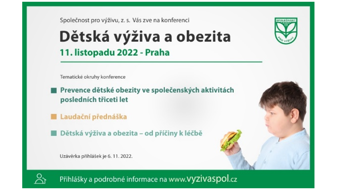 Pozvánka pro studenty na konferenci Dětská výživa a obezita