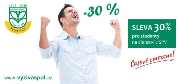 Časově omezená sleva 30% na nová členství v SPV pro studenty
